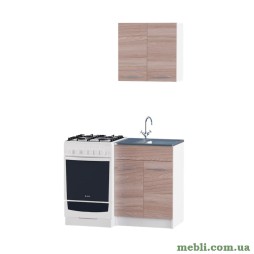 Кухня модульна Еверест Еко набір №1 ясень шимо темний+білий 0,6 м