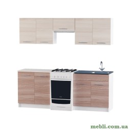 Кухня модульна Еверест Еко набір №10 ясень шимо темний+шимо світлий 2,1 м