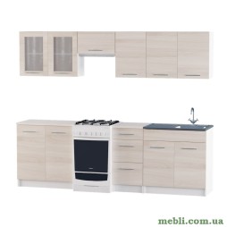 Кухня модульна Еверест Еко набір №12 ясень шимо світлий+білий 2,5 м
