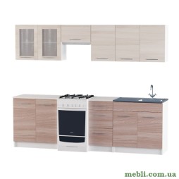 Кухня модульна Еверест Еко набір №12 ясень шимо темний+шимо світлий 2,5 м