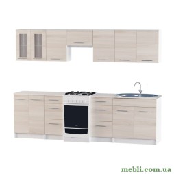 Кухня модульна Еверест Еко набір №13 ясень шимо світлий+білий 2,7 м