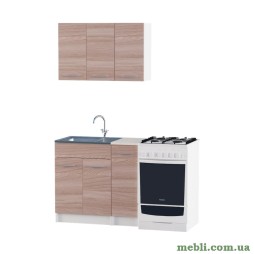Кухня модульна Еверест Еко набір №2 ясень шимо темний+білий 0,9 м