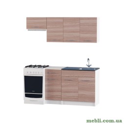 Кухня модульна Еверест Еко набір №3 ясень шимо темний+білий 1,7 м
