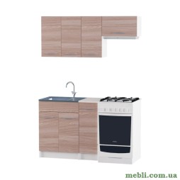 Кухня модульна Еверест Еко набір №4 ясень шимо темний+білий 1,4 м