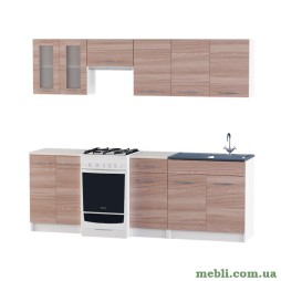 Кухня модульна Еверест Еко набір №5 ясень шимо темний+білий 2,3 м