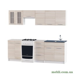 Кухня модульна Еверест Еко набір №6 ясень шимо світлий+білий 2,3 м