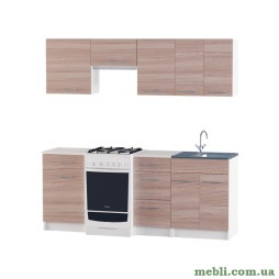 Кухня модульна Еверест Еко набір №7 ясень шимо темний+білий 2,0 м