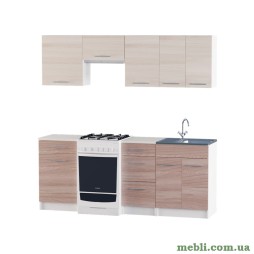 Кухня модульна Еверест Еко набір №7 ясень шимо темний+шимо світлий 2,0 м