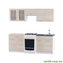 Кухня модульна Еверест Еко набір №8 ясень шимо світлий+білий 2,1 м