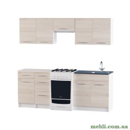 Кухня модульна Еверест Еко набір №9 ясень шимо світлий+білий 2,1 м