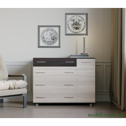 Комод для спальні Еверест з 4-ма ящиками К-3 (телескопи) 100х38х73 венге темний/дуб молочний