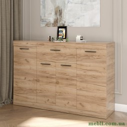 Великий комод Еверест з дверцятами та ящиком Соната-7 140х38х94 дуб крафт золотий