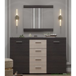 Великий комод Еверест К-7 Британія (телескопи)/Дзеркало Британія венге/дуб молочний