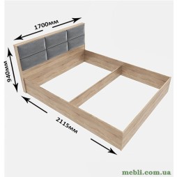 Ліжко двоспальне Еверест КЛ-1600 Лайт (без основи під матрац) 160х200 Дуб сонома