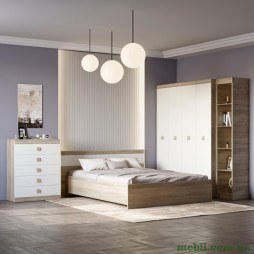 Спальня Соната Еверест Комплект 10 (модульна - 5 елементів) дуб сонома/білий