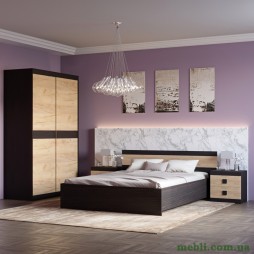 Спальня Соната Еверест Комплект 11 (модульна - 4 елементи) венге темний/дуб крафт золотий