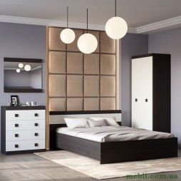 Спальня Соната Еверест Комплект 14 (модульна - 4 елементи) венге темний/білий