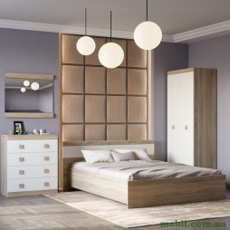 Спальня Соната Еверест Комплект 14 (модульна - 4 елементи) дуб сонома/білий