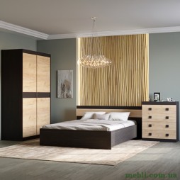 Спальня Соната Еверест Комплект 15 (модульна - 3 елементи) венге темний/дуб крафт золотий