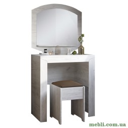 Туалетний столик Еверест Ліберті/Пуф дуб крафт білий