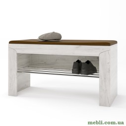 Тумба для взуття з подушкою Еверест Ліберті 90х38х46 дуб крафт білий
