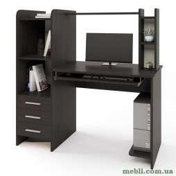 Стіл комп'ютерний з надставкою Еверест Ліра Венге темний