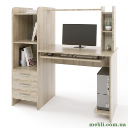 Стіл комп'ютерний з надставкою Еверест Ліра Дуб сонома