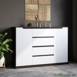 Великий комод для дому Еверест Мікс-3 (телескопи) 140х38х97 венге/білий