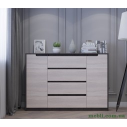 Великий комод для дому Еверест Мікс-3 (телескопи) 140х38х97 венге/дуб молочний