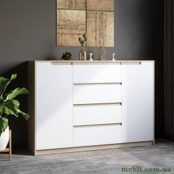 Великий комод для дому Еверест Мікс-3 (телескопи) 140х38х97 дуб сонома/білий