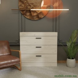 Комод Еверест на 3 ящики Соната-1 80х38х75 дуб крафт білий