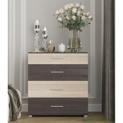 Комод Еверест на 4 ящики Бриз К-5 (телескопи) 70х38х72.5 венге/дуб молочний