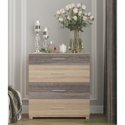 Комод Еверест на 4 ящики Бриз К-5 (телескопи) 70х38х72.5 дуб сонома/трюфель