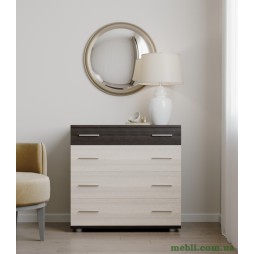 Маленький комод Еверест на 4 ящики К-1 80х45х73 венге темний/дуб молочний (телескопи)