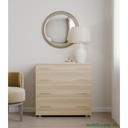 Маленький комод Еверест на 4 ящики К-1 80х45х73 дуб сонома (телескопи)