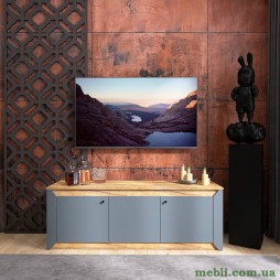 Тумба під телевізор Еверест Нордік ТВ-1500 Графіт/Дуб крафт золотий