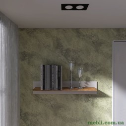 Настінна полиця Еверест Нордік-1000 Білий/Дуб крафт золотий