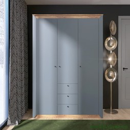 Шафа тридверна Еверест Нордік-1400 Графіт/Дуб крафт золотий