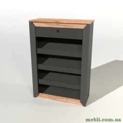 Тумба для взуття Еверест Нордік-800 80х32х113 Графіт/Дуб крафт золотий