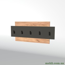 Вішалка настінна Еверест Нордік-800 80х3х36 Графіт/Дуб крафт золотий