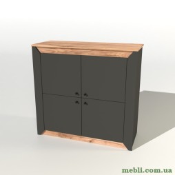 Тумба 4-х дверна закрита Еверест Нордік-980 98х38х92 Графіт/Дуб крафт золотий