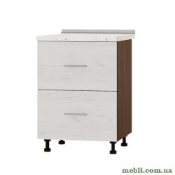 Кухонний модуль нижній на 2 ящики Еверест Оптіма Н86-600 Дуб крафт білий (без стільниці) 60х47х82