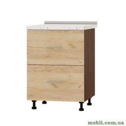 Кухонний модуль нижній на 2 ящики Еверест Оптіма Н86-600 Дуб крафт золотий (без стільниці) 60х47х82