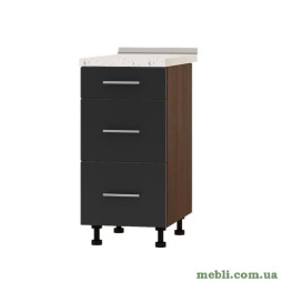 Кухонний модуль нижній на 3 ящики Еверест Оптіма Н87-400 Антрацит (без стільниці) 40х47х82