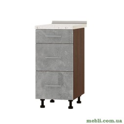 Кухонний модуль нижній на 3 ящики Еверест Оптіма Н87-400 Бетон (без стільниці) 40х47х82