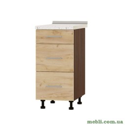 Кухонний модуль нижній на 3 ящики Еверест Оптіма Н87-400 Дуб крафт золотий (без стільниці) 40х47х82