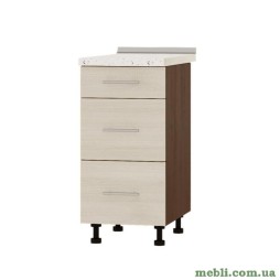 Кухонний модуль нижній на 3 ящики Еверест Оптіма Н87-400 Дуб шамоні світлий (без стільниці) 40х47х82