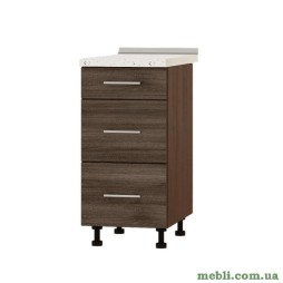 Кухонний модуль нижній на 3 ящики Еверест Оптіма Н87-400 Дуб шамоні темний (без стільниці) 40х47х82