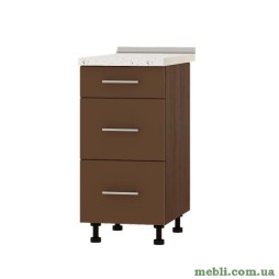 Кухонний модуль нижній на 3 ящики Еверест Оптіма Н87-400 Капучіно (без стільниці) 40х47х82