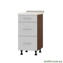 Кухонний модуль нижній на 3 ящики Еверест Оптіма Н87-400 Німфея альба (без стільниці) 40х47х82